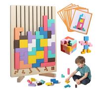 Wooden Puzzle Tetris, Wooden Stacking Game Tetris, Montessori Wooden Toy Tetris 3 4 5 6 Years, Colourful Geometric Blocks Tetris, Wooden Stacking Game Tetris, Intelligence Jigsaw, Brain Toy
