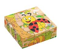 Wooden Puzzle Toy for Kids Early Learning Educational Game with 9 Big Chunky Pieces Toddler Brain Development Activity (Yellow, One Size)