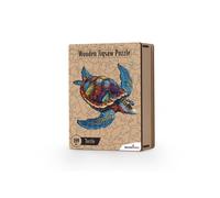 Recent Toys Wooden Jigsaw Puzzle Turtle - 189-piece, 28×31 cm, unique shapes, wooden box & stand