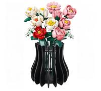 Wooden Puzzle Vase,for Lego Flowers Bouquet,Creative Flowers Vases(Black) | Creative Display for Roses,Tulips,Cherry Blossoms,Sunflowers & Daffodils,Ideal Gift for Flower Lovers and Lego Enthusiasts