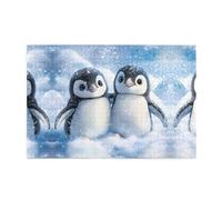 Wooden puzzle with 1000 pieces WZYWHJ A pair of little penguins Pattern challenging for home leisure and entertainment suitable for adults and children