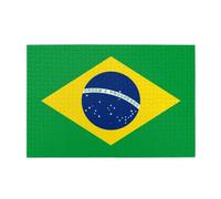 Wooden puzzle with 1000 pieces WZYWHJ Brazilian flag Pattern challenging for home leisure and entertainment suitable for adults and children