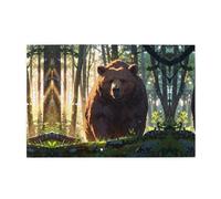 Wooden puzzle with 1000 pieces WZYWHJ Brown bear in the forest Prints challenging for home leisure and entertainment suitable for adults and children
