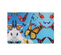 Wooden puzzle with 1000 pieces WZYWHJ Butterflies flying Pattern challenging for home leisure and entertainment suitable for adults and children