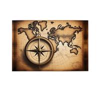 Wooden puzzle with 1000 pieces WZYWHJ Compass and Old World Map Pattern challenging for home leisure and entertainment suitable for adults and children
