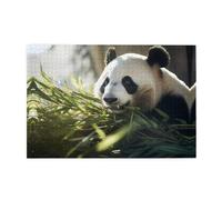 Wooden puzzle with 1000 pieces WZYWHJ Cute panda eating bamboo Prints challenging for home leisure and entertainment suitable for adults and children