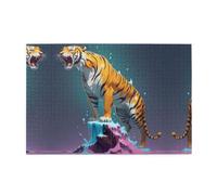 Wooden puzzle with 1000 pieces WZYWHJ Dali's Melting Tiger Prints challenging for home leisure and entertainment suitable for adults and children