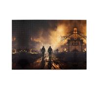 Wooden puzzle with 1000 pieces WZYWHJ Firefighters fighting fires Printing challenging for home leisure and entertainment suitable for adults and children