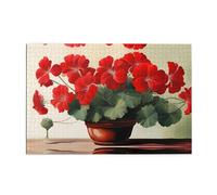 Wooden puzzle with 1000 pieces WZYWHJ Geranium potted plant Pattern challenging for home leisure and entertainment suitable for adults and children