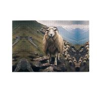 Wooden puzzle with 1000 pieces WZYWHJ Little sheep on the hillside Printing challenging for home leisure and entertainment suitable for adults and children