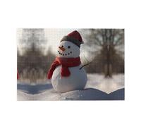 Wooden puzzle with 1000 pieces WZYWHJ Little snowman in the forest Printing challenging for home leisure and entertainment suitable for adults and children