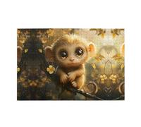 Wooden puzzle with 1000 pieces WZYWHJ Monkey with bright eyes Printing challenging for home leisure and entertainment suitable for adults and children