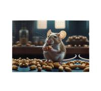 Wooden puzzle with 1000 pieces WZYWHJ Mouse eating peanuts Printing challenging for home leisure and entertainment suitable for adults and children
