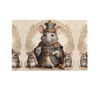 Wooden puzzle with 1000 pieces WZYWHJ Mouse King Prints challenging for home leisure and entertainment suitable for adults and children