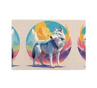 Wooden puzzle with 1000 pieces WZYWHJ National Geographic Wolf Prints challenging for home leisure and entertainment suitable for adults and children