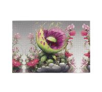 Wooden puzzle with 1000 pieces WZYWHJ Neon Venus Flytrap Prints challenging for home leisure and entertainment suitable for adults and children