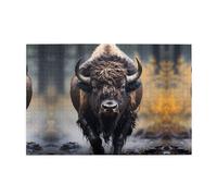 Wooden puzzle with 1000 pieces WZYWHJ North American bison Printing challenging for home leisure and entertainment suitable for adults and children