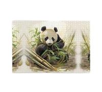 Wooden puzzle with 1000 pieces WZYWHJ Panda digging bamboo shoots Printing challenging for home leisure and entertainment suitable for adults and children