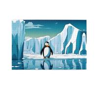 Wooden puzzle with 1000 pieces WZYWHJ Penguin Antarctica Ice Prints challenging for home leisure and entertainment suitable for adults and children
