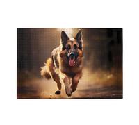 Wooden puzzle with 1000 pieces WZYWHJ Running german shepherd dog Prints challenging for home leisure and entertainment suitable for adults and children