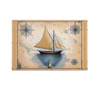 Wooden puzzle with 1000 pieces WZYWHJ Sailboat Map Printing challenging for home leisure and entertainment suitable for adults and children