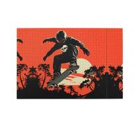 Wooden puzzle with 1000 pieces WZYWHJ Skateboarding First Pattern challenging for home leisure and entertainment suitable for adults and children