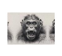 Wooden puzzle with 1000 pieces WZYWHJ Sketch monkey head Printing challenging for home leisure and entertainment suitable for adults and children