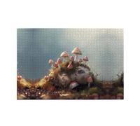 Wooden puzzle with 1000 pieces WZYWHJ Small mushrooms on the soil Printing challenging for home leisure and entertainment suitable for adults and children