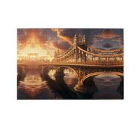 Wooden puzzle with 1000 pieces WZYWHJ The towering bridge Printing challenging for home leisure and entertainment suitable for adults and children