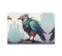 Wooden puzzle with 1000 pieces WZYWHJ Tribal Cyber Hawk Pattern challenging for home leisure and entertainment suitable for adults and children