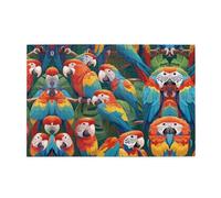 Wooden puzzle with 1000 pieces WZYWHJ Tropical parrot flock Pattern challenging for home leisure and entertainment suitable for adults and children