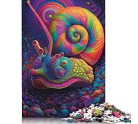 Wooden Puzzles 1000 Pieces Colourful Psychedelic Snail Jigsaw Puzzle Boys And Girls Difficulty Puzzle Educational Games Family Toy 1000pcs (75x50cm)
