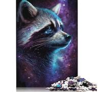 Wooden Puzzles 1000 Pieces Galaxy Animal Raccoon Jigsaw Puzzle Boys And Girls Difficulty Puzzle Educational Games Family Toy 1000pcs (75x50cm)