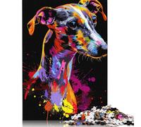 Wooden Puzzles 1000 Pieces Whippet Dog Art Jigsaw Puzzle Boys And Girls Difficulty Puzzle Educational Games Family Toy 1000pcs (75x50cm)