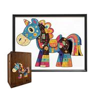 Wooden Puzzles - 19x14x7CM Horse Shaped Activity Wooden Puzzles | Educational Learning Horse Jigsaw | For Car Ride Waiting Room Travel Vacation Road Trip Airplane Family Grandparent Grandchild
