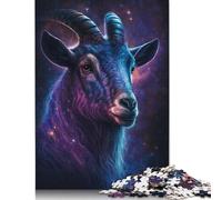 Wooden Puzzles 500 Pieces Galaxy Goat Space Jigsaw Puzzle Boys And Girls Difficulty Puzzle Educational Games Family Toy 500pcs (52x38cm)