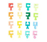 Wooden Puzzles- 6.3x6.3x0.59 Inches Intelligence Puzzle, Shape Matching Game | 16 Pieces Jigsaw, Creative Alien Block Set, Flat Observation Training | Learning For Boys Girls Ages 4-6 Learning