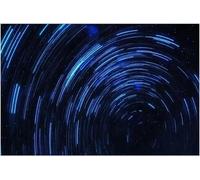 Wooden Puzzles Blue Circular Sparkling Abstract Sky Outer Space Rotating Lines Light Jigsaw Puzzles for Adults Impossible Puzzle Challenging Puzzle Educational Toys Decompression Game_500pcs