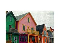 Wooden Puzzles Colorful Buildings Jigsaw Puzzles for Adults 500 Pieces Impossible Puzzle Challenging Puzzle