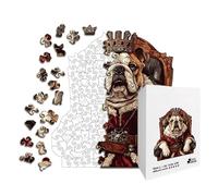 Wooden Puzzles - Dog Relief Collectible Toys, Irregular Shape Jigsaw Puzzle Set, Intricate Cut Timber Pieces, Artistic Canine Themed Brain Teaser, Leisure Entertainment Accessory for Family