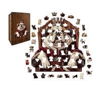 Wooden Puzzles - Dog Relief Collectible Toys, Irregular Shape Jigsaw Puzzle Set, Intricate Cut Timber Pieces, Artistic Canine Themed Brain Teaser, Leisure Entertainment Accessory for Family