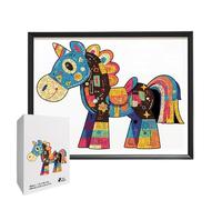 Wooden Puzzles - Educational Horse-Shaped Activity, Wooden Jigsaw Puzzle with Unusual Pieces, Artistic Animal Brain Teaser, Mindful Crafting Project, Precision Interlocking Wood Set for Family Bonding