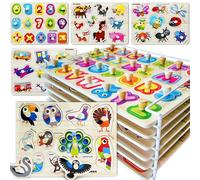 Wooden Puzzles for 1 2 3 Year Old - Realistic Toddler Puzzles
