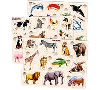 Wooden Puzzles for 1 2 Year Old - Educational Toys for 2-3 Year Olds