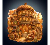 Wooden Puzzles for Adults, 13.4 * 12 in Acorn Library Irregular Puzzles