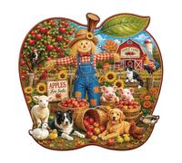 Wooden Puzzles for Adults - 13.4 in x12.8 in Apple Farm Puzzle