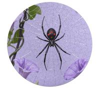Wooden Puzzles for Adults, 195Pcs Black Widow on Purple Vine Wooden Jigsaw Puzzles, Unique Shaped Puzzle Games Challenge Holiday Puzzle Home Decor