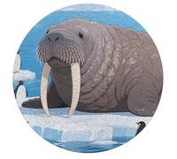 Wooden Puzzles for Adults, 195Pcs Walrus on Arctic Ice Wooden Jigsaw Puzzles, Unique Shaped Puzzle Games Challenge Holiday Puzzle Home Decor