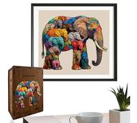 Wooden Puzzles For Adults - 218 Pieces Animal Shaped Elephant Jigsaw Game, Precision Cut Wooden Puzzle, Challenging Brain Teaser Activity, Detailed Artwork Design | Family Kids Free Time Home Christma