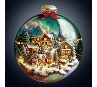 Wooden Puzzles for Adults, 225pcs Christmas Crystal Ball Wood Puzzle, Unique Animal Shape Puzzles with Wood Box, 34 * 30cm Wooden Puzzle for Family Game and Birthday Gifts for Friend